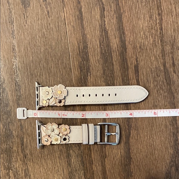 Coach Tan Leather Watch Band with Silver Accents - Picture 6 of 7